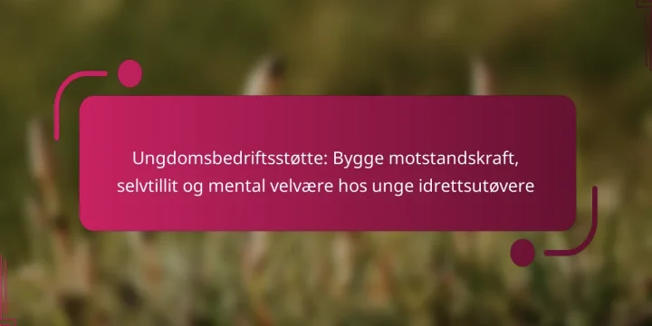 Ungdomsbedriftsstøtte: Bygge motstandskraft, selvtillit og mental velvære hos unge idrettsutøvere