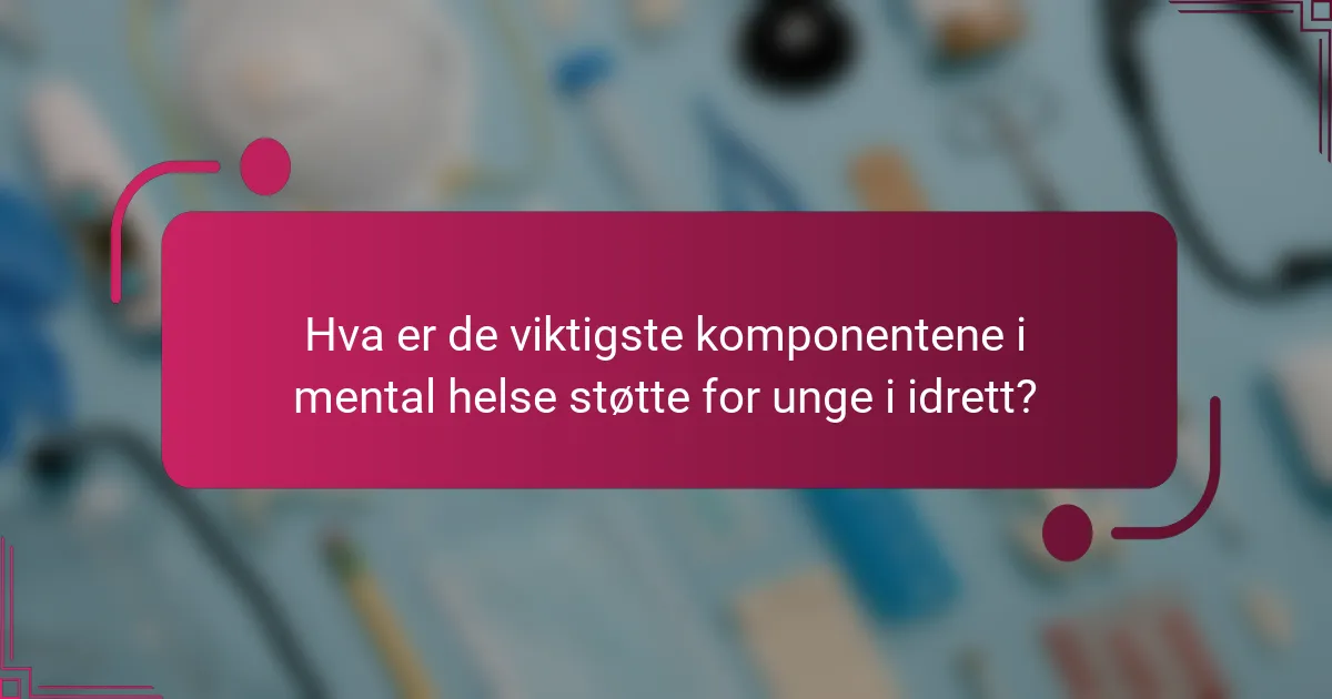Hva er de viktigste komponentene i mental helse støtte for unge i idrett?