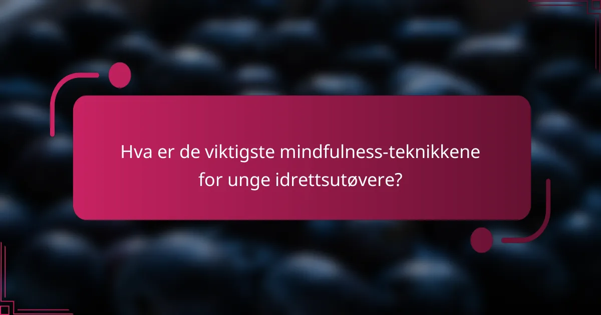 Hva er de viktigste mindfulness-teknikkene for unge idrettsutøvere?