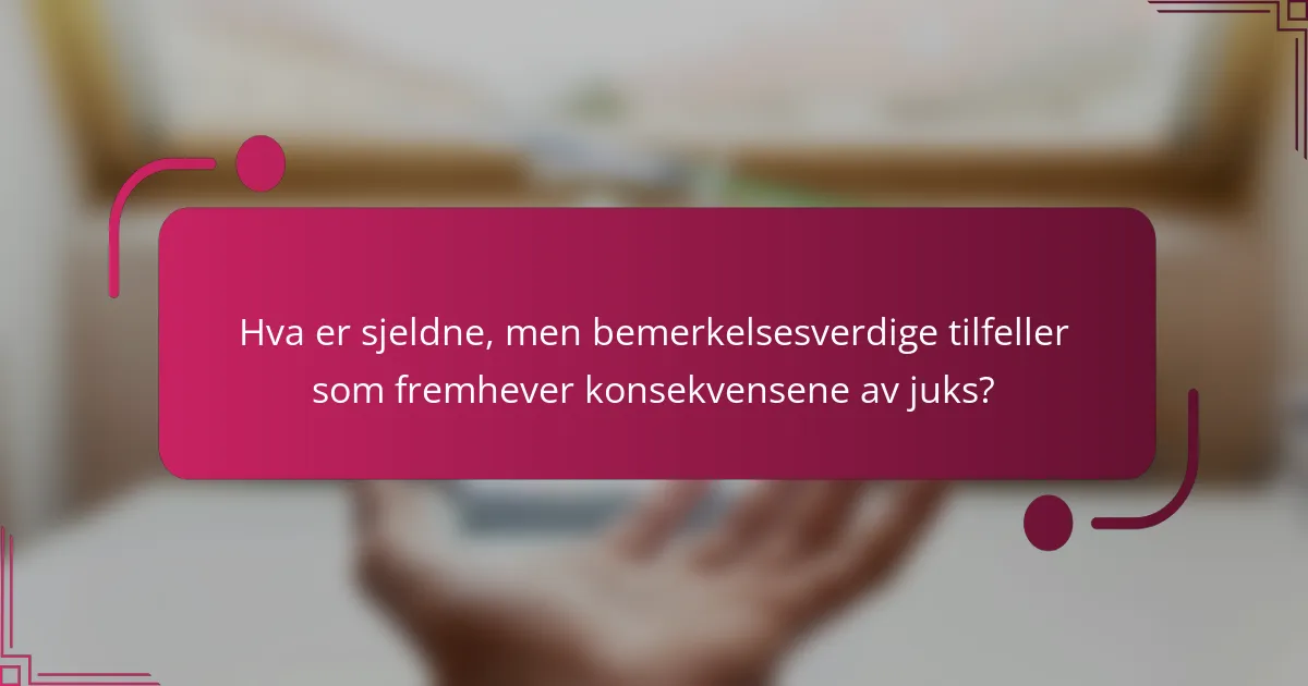Hva er sjeldne, men bemerkelsesverdige tilfeller som fremhever konsekvensene av juks?