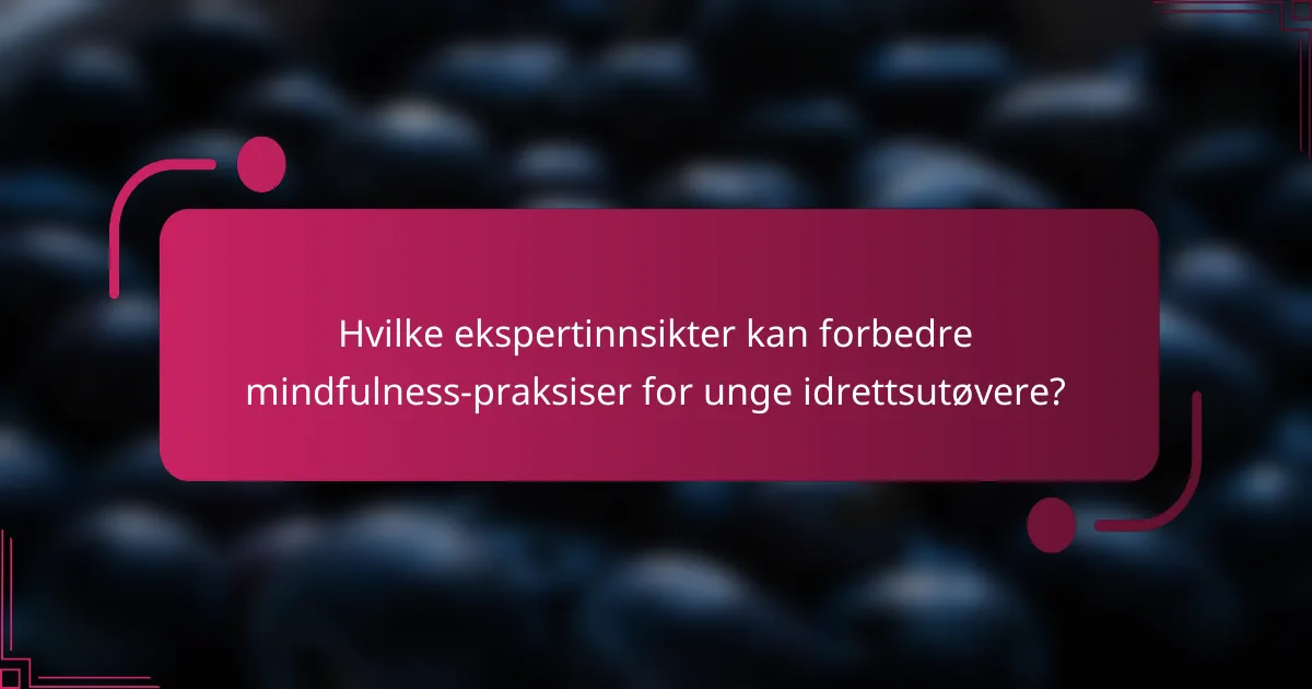 Hvilke ekspertinnsikter kan forbedre mindfulness-praksiser for unge idrettsutøvere?